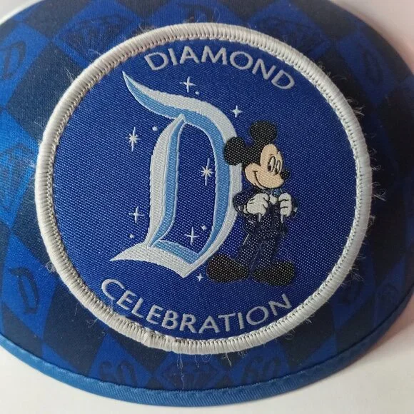 DISNEYLAND 60TH ANNIVERSARY DIAMOND CELEBRATION MICKEY MOUSE EARS HAT - Picture 2 of 9